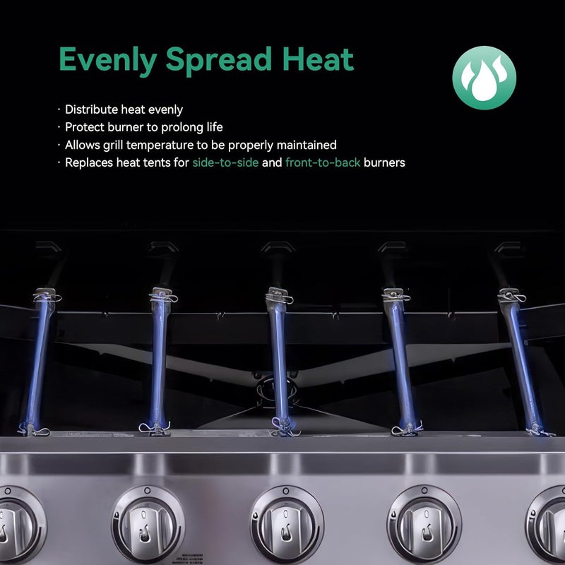 COGRICHBF Grill Replacement Parts for Charbroil Performance 5 Burner 463347519 463347518, 475 4 Burner 463347017, 463342119, 463376018P2 Grills, G470-5200-W1 Burner, G470-0004-W1A Heat Plate, Crossover Tube - Image 4